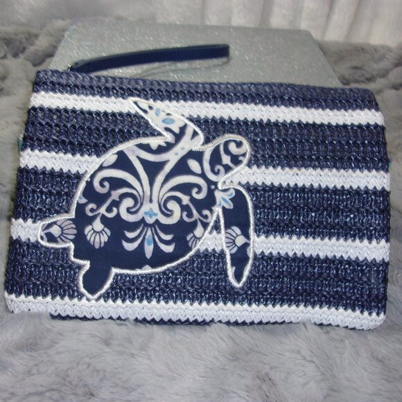 Vera Bradley Handbags - E-55 VERA BRADLEY STRAW WRISTLET SEA TURTLE